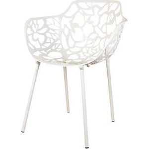 DS4U® cast magnolia - eetkamerstoel - designstoel - met armleuning - aluminium - wit - set van 4