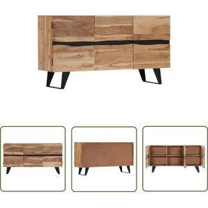 The Living Store Dressoir 150x40x79 cm massief acaciahout - Dressoir - Acacia Houtsoort - Vintage Meubels - Opbergkast - Salontafel