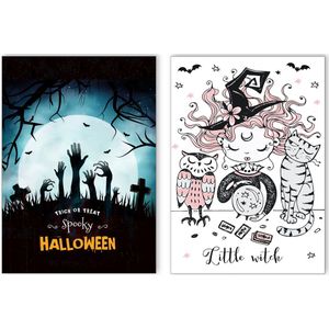 Halloween kaarten - Set van 2 verschillende ansichtkaarten - Leuke Post - H24