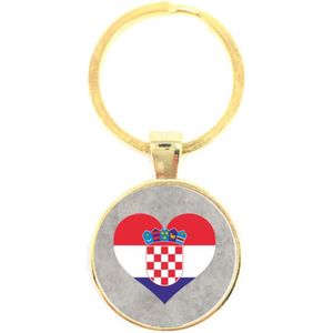 Sleutelhanger Glas - Vlag Kroatië
