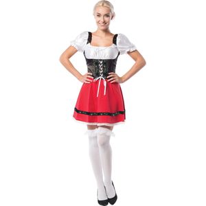 Partyxclusive Dirndl Martina Dames Polyester Rood Mt Xxl