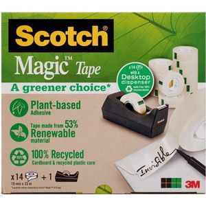 Plakband magic 810 19mmx33m14rol+houder zw | Set a 15 stuk