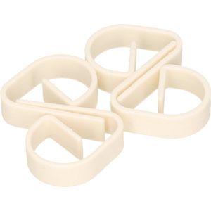 Set van 4x kunststof tafelkleed klemmen wit - Witte vastzet klemmetjes 5 cm - tafelzeil klemmen
