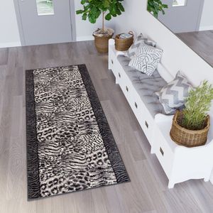 Tapiso Dream Tapijt Loper Gangloper Dierenprint Grijs Maat- 100x1500