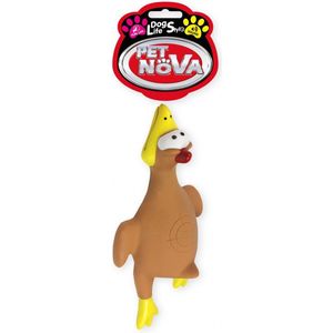 Honden speelgoed - fun chicken kip 23cm - flexibel rubber en zacht materiaal