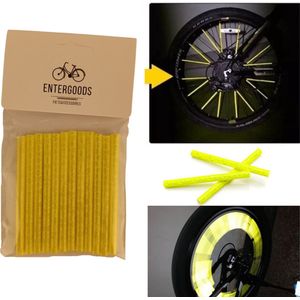 Entergoods® Fietsreflector - Spaakreflectoren voor Elke Fiets - voor het Hele Gezin - Universeel - Reflecterende tape - Spaakverlichting - Geel - 12 Stuks