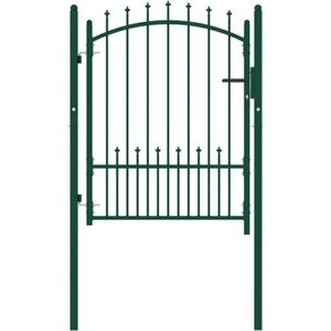 vidaXL - Poort - met - speerpunten - 100x125 - cm - staal - groen