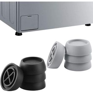Trillingsdemper voor wasmachine - Set van 8 stuks - Grijs en zwart