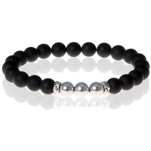 Kralen armband Memphis Agaat Zilverkleurig Beads