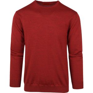 Suitable - Merino Pullover O Rood - Heren - Maat L - Modern-fit