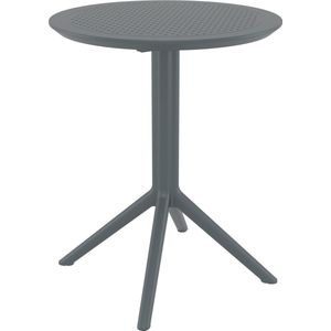 CLP Sky klaptafel - Inklapbare tafel - Rond of vierkant - Tuintafel - Voor binnen en buiten - UV-bestendig - Weerbestendig donkergrijs rond