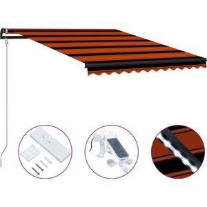 Medina Luifel uittrekbaar met windsensor LED 300x250 cm oranje bruin