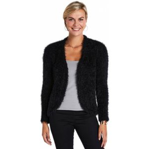Kort bolero-vest met gebreid bonteffect