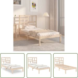 vidaXL Bedframe Massief Grenenhout - 75x190 cm Houten Bedframe - Enkelbed - Massief Grenenhout - Stapelbaar Bed - Modern Design
