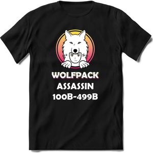 Wolfpack Assassin 100-499B T-Shirt | Saitama Inu Wolfpack Crypto Ethereum kleding Kado Heren / Dames | Perfect Cryptocurrency Munt Cadeau Shirt Maat S