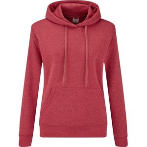 Fruit Of The Loom Vrouwen Dames Fit Sweatshirt Met Capuchon / Hoodie (Heather Rood)