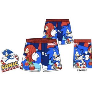 Sonic zwemshort - blauw - rood - maat 104 / 4 jaar