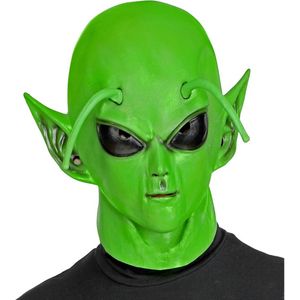 Widmann - Alien Kostuum - Masker Science Fiction Alien - Groen - Carnavalskleding - Verkleedkleding