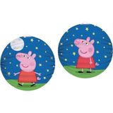 2x Peppa Pig thema lampionnen rond 25 cm - thema feest lampion/lantaarn voor kinderfeestje/verjaardag