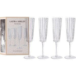 Laura Ashley Glass Collectables Champagneglazen set van 4 - Mondgeblazen - Helder - 21 cl.