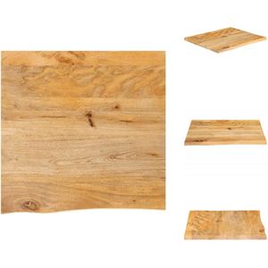 vidaXL Tafelblad - Tafelbladen - Vervangend Tafelblad - Meubelpaneel - Tafelblad met natuurlijke rand 60x60x2,5 cm massief mangohout