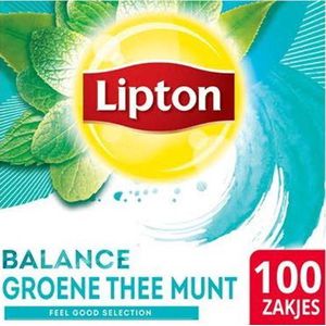 Thee lipton balance green tea mint 100stuks