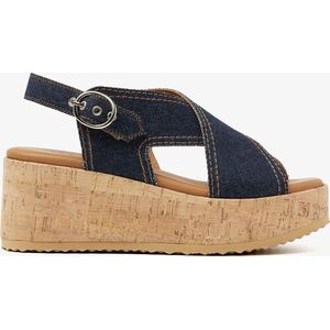 VIA VAI Sissel Capri Sandalen - Met Sleehak - Blauw - Maat 40