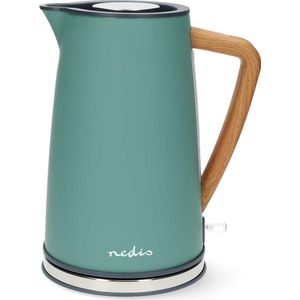 Nedis Waterkoker - 1.7 l - Soft-Touch - Groen - 360 graden draaibaar - Verborgen verwarmingselement - Strix-controller - Droogkookbeveiliging