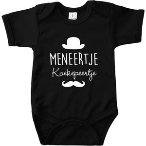 Meneertje Koekepeertje - Maat 80 - Romper zwart