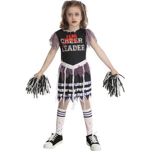 Zombie cheerleader - Zombie kostuum meisjes - Halloween kostuum - Carnavalskleding - Carnaval kostuum - Meisje - 10 tot 12 jaar