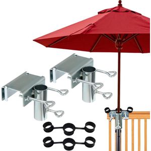 2 stuks parasolhouder balkonleuning verstelbare ruimtebesparende parasolhouder balkondiameter 25-38 mm parapluhouder balkonleuning geschikt voor maximale breedte 5 cm