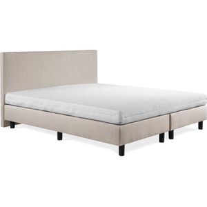 Boxspring Sofia Luxe 110x200 inc wit matras glad hoofdbord Beige