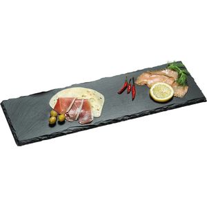 Leisteen serveerplank 18 x 56 cm - Rechthoekige leistenen plank - Keukenbenodigdheden - Serveerplanken van hout - Serveerplankjes/serveerplankje