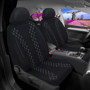 Autostoelhoezen voor Audi Q5 FY 2017 in pasvorm, set van 2 stuks Bestuurder 1 + 1 passagierszijde N - Serie - N708 - Zwart/witte naad