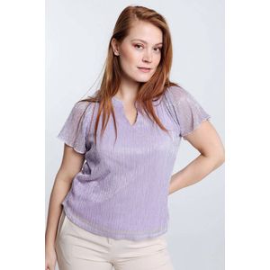 Cassis Effen T-shirt in visnet met lurex