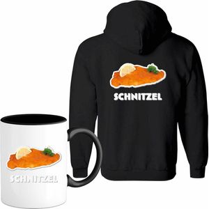 Schnitzel -  grappig verjaardag kleding cadeau - eten teksten - Vest met mok - Heren - Zwart - Maat S