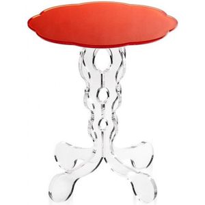 Iplex Design Arabesco nachtkastje salontafel in acrylic glas oranje transparante bijzettafel