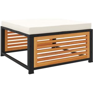 vidaXL Tuinvoetenbank - Acaciahout - Inclusief kussen Tuinkruk - Tuinstoel - Acacia Hout - Buitendecoratie - Lounge Set