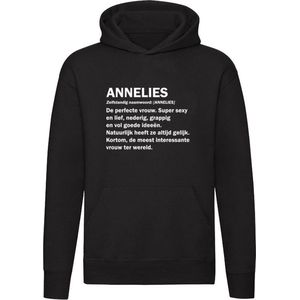 Annelies grappige Hoodie | verjaardag | cadeau | kado | Unisex | Trui | Sweater | Capuchon | Zwart