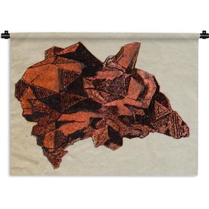 Wandkleed Koper structuur of achtergrond illustratie - Een antieke illustratie van een koper steen Wandkleed katoen 180x135 cm - Wandtapijt met foto