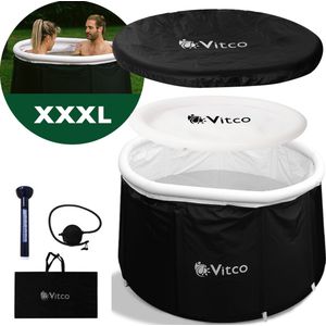 Vitco Opblaasbaar Zitbad voor Volwassenen XXXL - 120*75- Ijsbad - Ice Bath Bucket - Opblaas Dompelbad - Inclusief Zitje en Kussen - Ligbad - Zwembad - 2 personen - tweepersoons