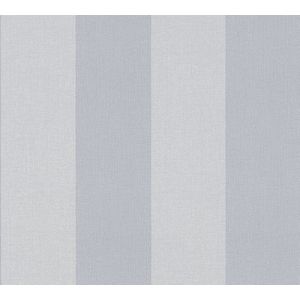 STREPEN BEHANG | Linnenstructuur - Blauw Grijs - A.S. Création Pure Elegance