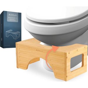 BUDDLEY® Toiletkrukje Bamboe 180° - Twist - WC Krukje - Toilet Squatty hout - Potty Toilet Krukje Peuter - Opstapkrukje - Opstapje voor Kinderen - WC Krukje Volwassenen Bamboo - WC Krukje voor de juiste houding