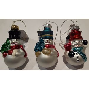 Figuur glas sneeuwpop per stuk bij 3 stuks 10% korting