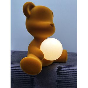 Qeeboo Teddy Girl Velvet LED lamp - Dark Gold