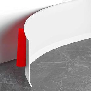 Zachte zelfklevende PVC plint - 300 cm x 10 cm - wit - voor muren keukens slaapkamers