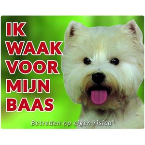 West Highland White Terrier Waakbord - Ik waak voor