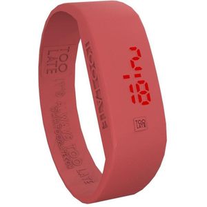 TOO LATE - siliconen horloge - ORIGINAL LED WATCH - Coral red - polsmaat M