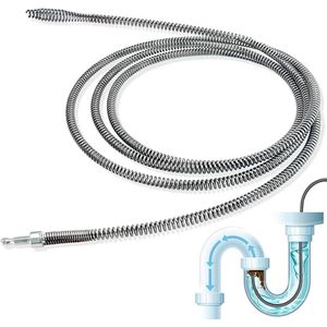 S&Dshopline® Pijpreinigingsspiraal, diameter 10 mm x 3 meter, afvoerreiniger, spiraal, afvoerreiniger, spiraal, afvoerreiniger, spiraal, met elektrische adapters voor toilet