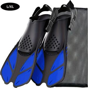 Nivard Zwemvliezen Voor Kinderen & Volwassenen - Flippers - Zwemflippers - Snorkelset - Blauw - S/M